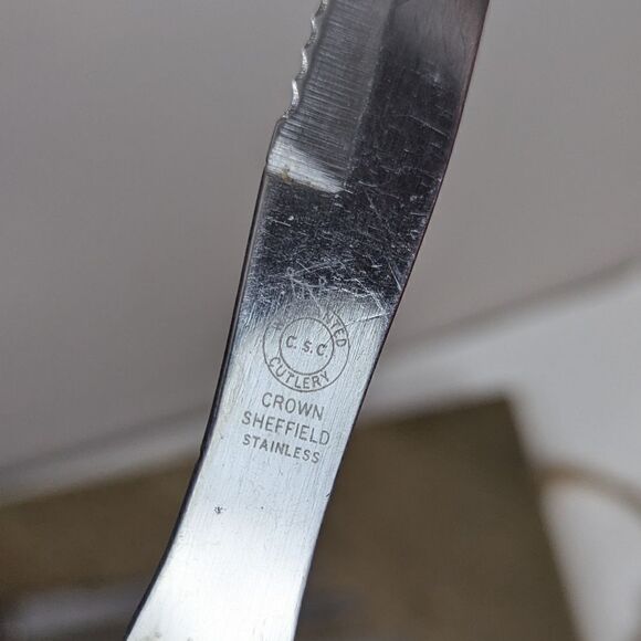 Sheffield crown regency knife set, faux horn handles mixed set - Picture 7 of 8